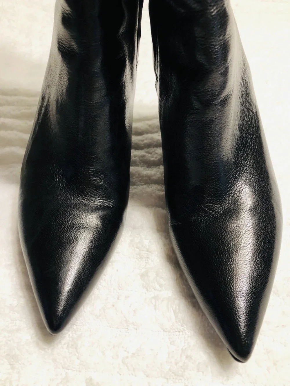 Nine West Black Vernese Genuine Leather Pointy Mid-Calf Boot . Size 9 1/2 M - Picture 3 of 9